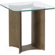 Denver 22 X 22 inch Clear / Antique Brass Side Table